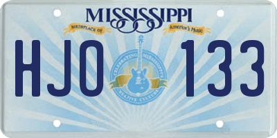 MS license plate HJO133