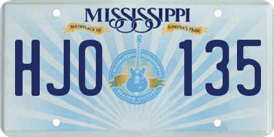 MS license plate HJO135