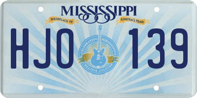 MS license plate HJO139