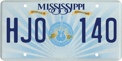 MS license plate HJO140