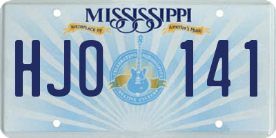 MS license plate HJO141