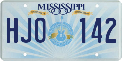 MS license plate HJO142