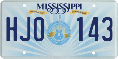 MS license plate HJO143