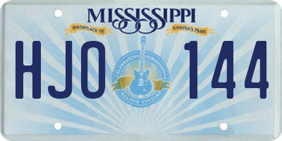 MS license plate HJO144