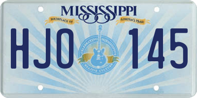 MS license plate HJO145