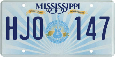 MS license plate HJO147