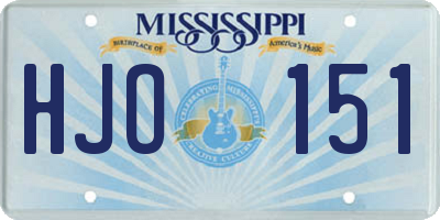 MS license plate HJO151