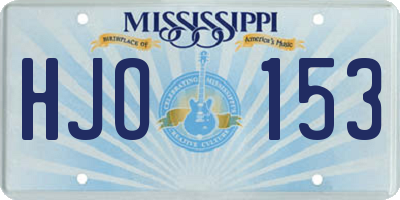 MS license plate HJO153