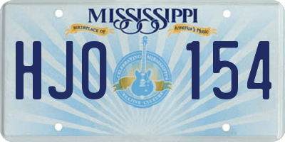 MS license plate HJO154