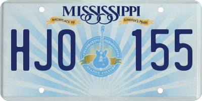 MS license plate HJO155