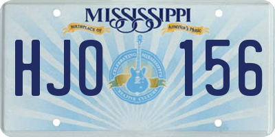 MS license plate HJO156