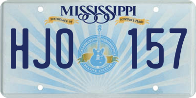 MS license plate HJO157