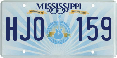MS license plate HJO159