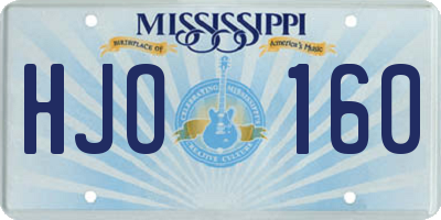 MS license plate HJO160
