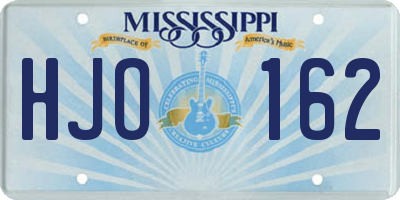 MS license plate HJO162