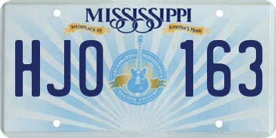 MS license plate HJO163