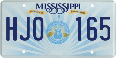 MS license plate HJO165