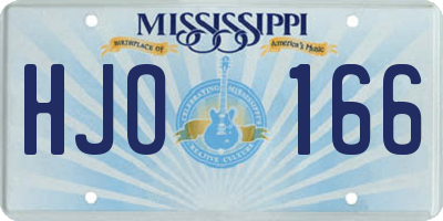 MS license plate HJO166