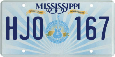 MS license plate HJO167
