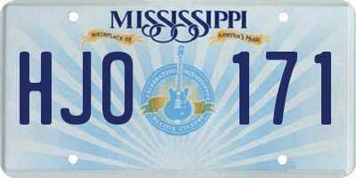 MS license plate HJO171