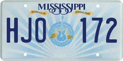 MS license plate HJO172