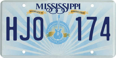 MS license plate HJO174