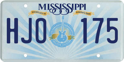 MS license plate HJO175