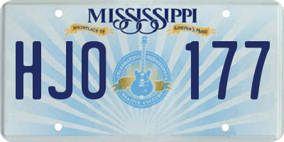 MS license plate HJO177