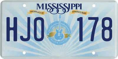 MS license plate HJO178