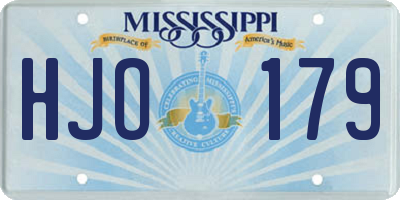 MS license plate HJO179