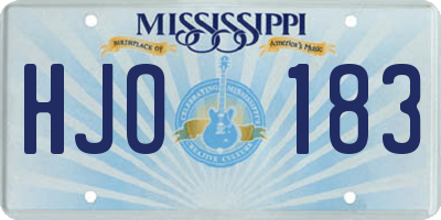 MS license plate HJO183