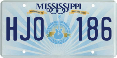 MS license plate HJO186