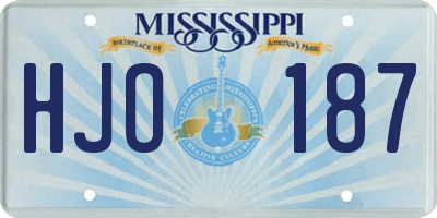 MS license plate HJO187