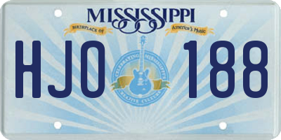 MS license plate HJO188
