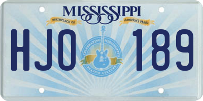 MS license plate HJO189