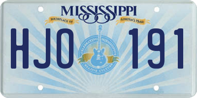MS license plate HJO191