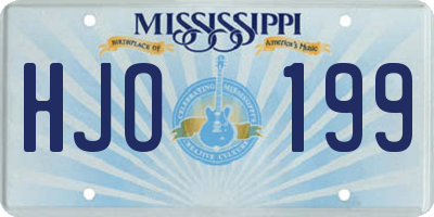 MS license plate HJO199