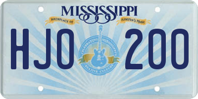 MS license plate HJO200