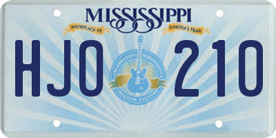 MS license plate HJO210