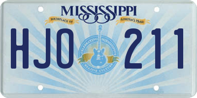 MS license plate HJO211