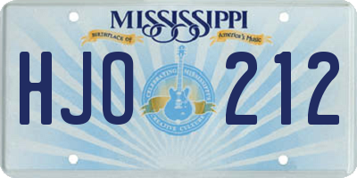 MS license plate HJO212
