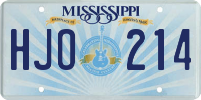 MS license plate HJO214