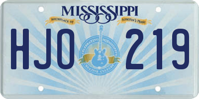 MS license plate HJO219
