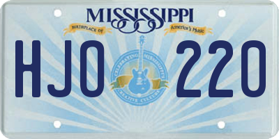 MS license plate HJO220