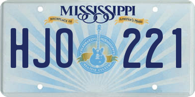 MS license plate HJO221