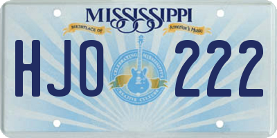MS license plate HJO222