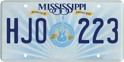 MS license plate HJO223