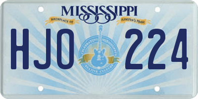 MS license plate HJO224