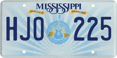 MS license plate HJO225