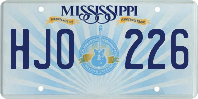 MS license plate HJO226